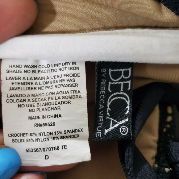 Becca Womens Black Crochet Sheer Halter Tankini Tw - Picture 6 of 8